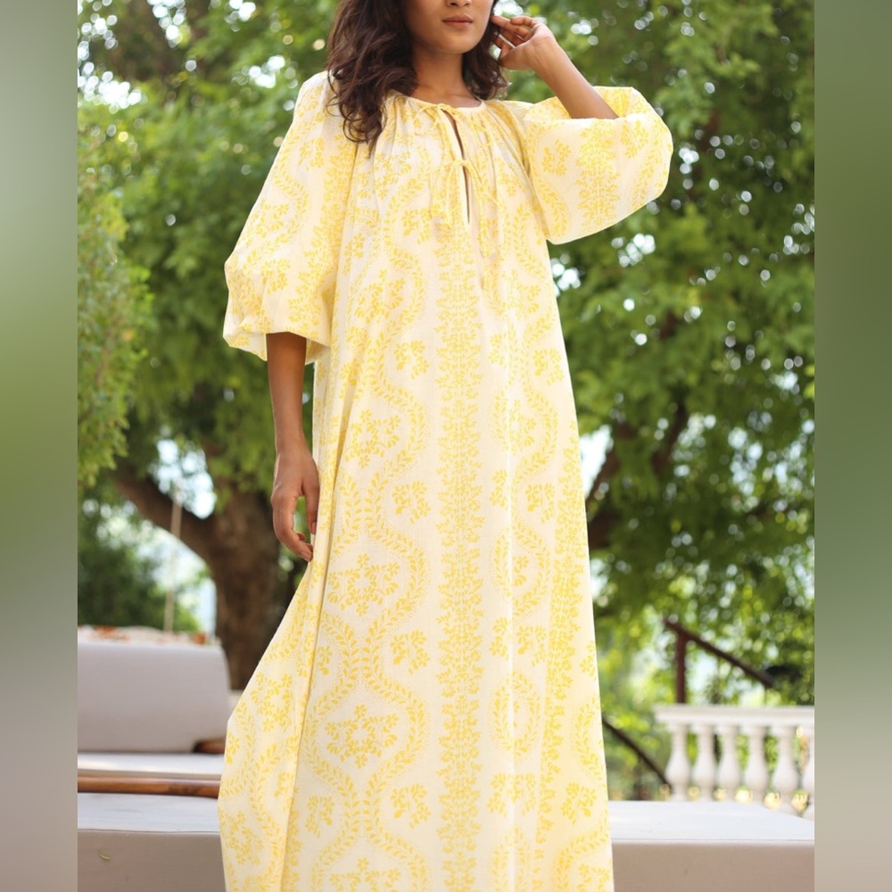 Monsoon and Beyond Handmade Gabriella Goan Summer Maxi Dress Women's Small - Picture 3 of 9